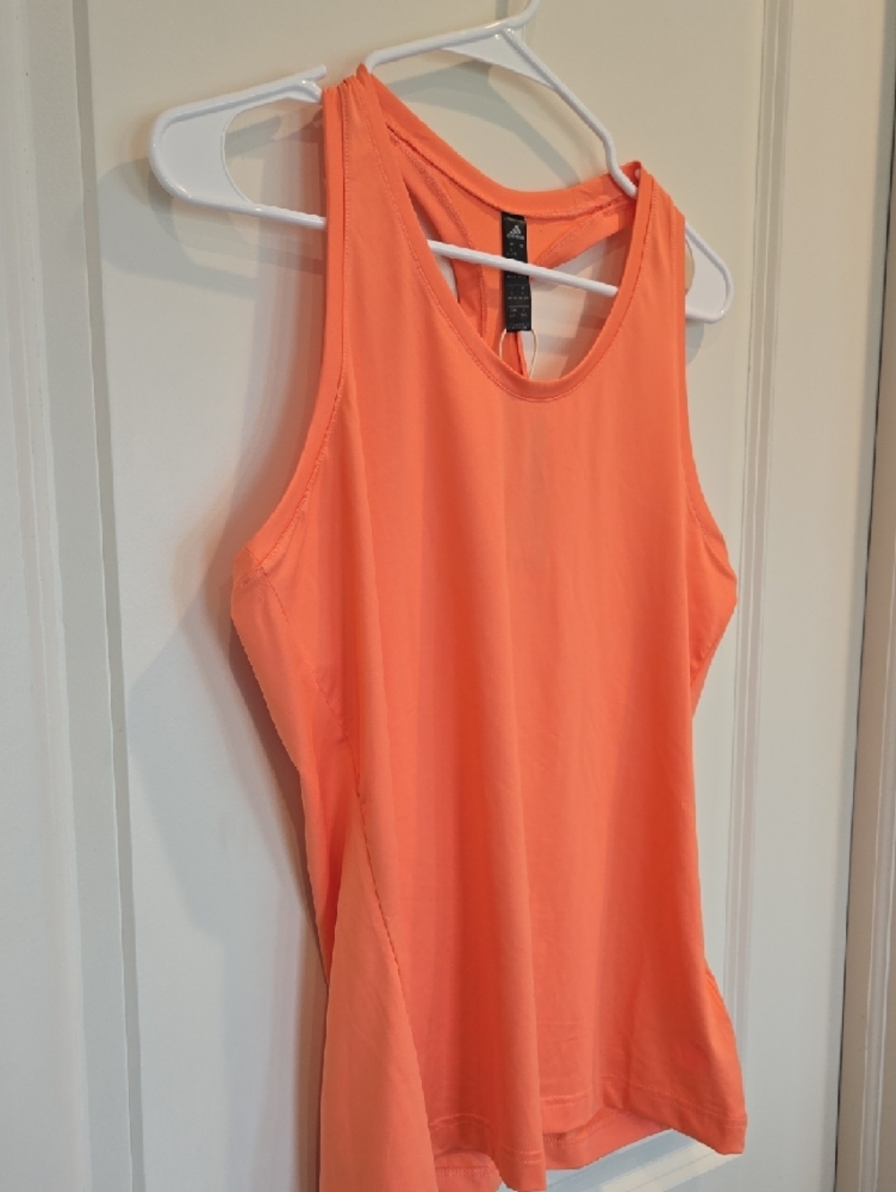 adidas Women’s Neon Orange Racerback Tank - Picture 3 of 5